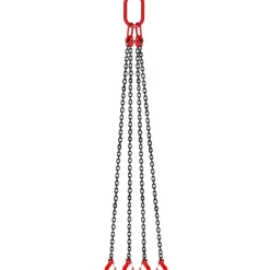 VEVOR Chain Sling, 5/16 inch x 10 ft Lifting Chains with Hooks, G80 Engine Chain Hoist Lifts, 11000 lbs/5 Ton Capacity Lifting Sling Chains for Engine Hoist, Engine Lift Chain with 4 Leg Grab Hooks