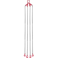 VEVOR Chain Sling, 3/8 in x 10 ft Lifting Chains with 4 Leg Grab Hooks, Heavy Duty G80 Alloy Steel Lifting Sling, 22900LBS Capacity, Adjustable Engine Chain Hoist Lifts for Cargo Security Towing