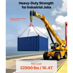 VEVOR Chain Sling, 3/8 in x 10 ft Lifting Chains with 4 Leg Grab Hooks, Heavy Duty G80 Alloy Steel Lifting Sling, 22900LBS Capacity, Adjustable Engine Chain Hoist Lifts for Cargo Security Towing