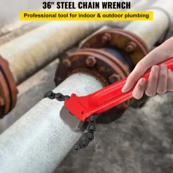VEVOR Chain Wrench Pipe 36inch,Heavy Duty Oil Filter Chain Wrench Capacity 4-1/2 to 7-1/2inch ,Chain Wrench 30inch (760 mm) Chain Length Plumbing Pipe Tool