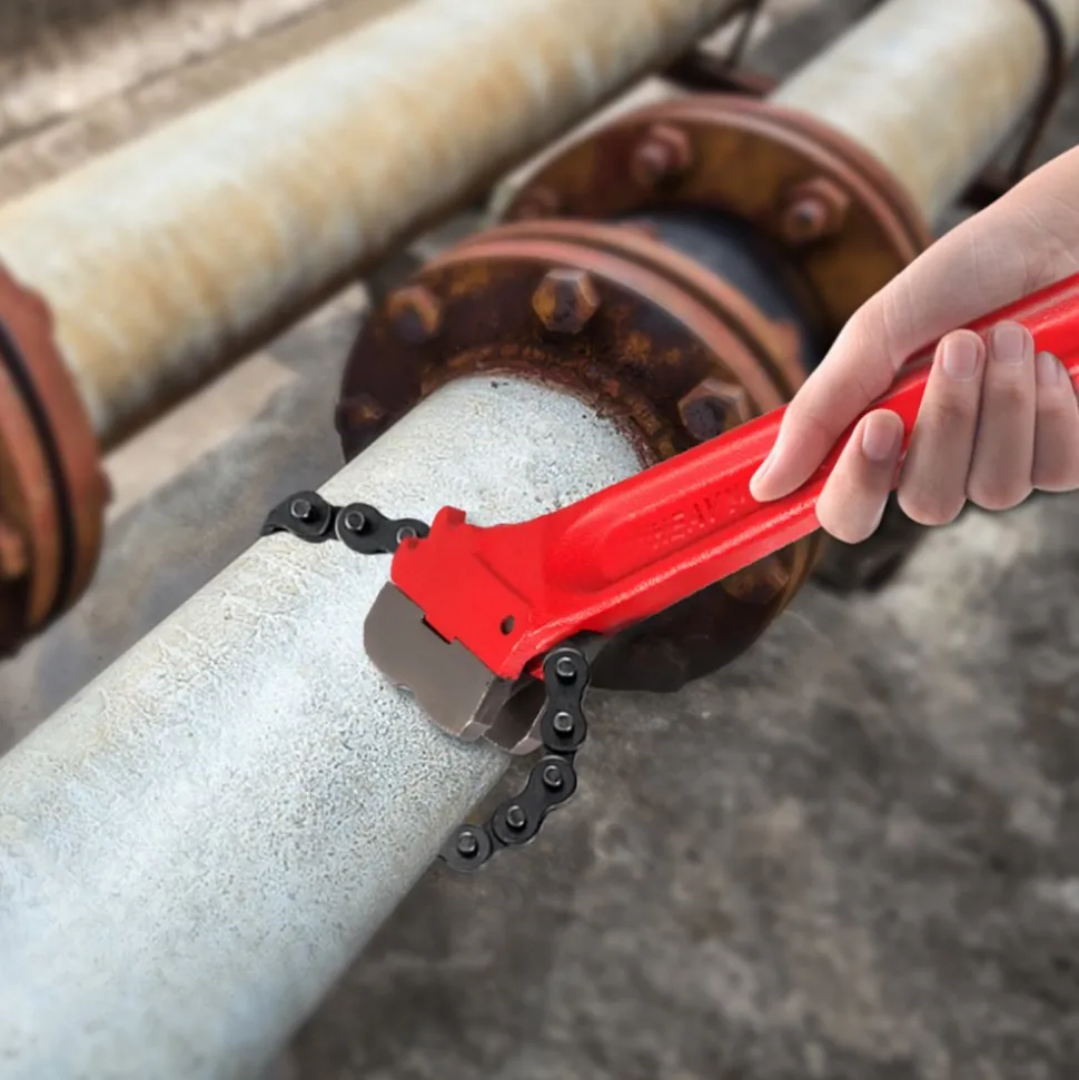 VEVOR Chain Wrench Pipe 36inch,Heavy Duty Oil Filter Chain Wrench Capacity 4-1/2 to 7-1/2inch ,Chain Wrench 30inch (760 mm) Chain Length Plumbing Pipe Tool