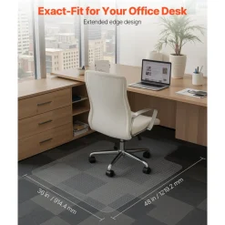 VEVOR Chair Mat with Lip, 36 x 48-inch Office Chair Mat for Low Pile Carpeted Floors, Clear Floor Protector Rug with Studded, Non-Slip & Easy to Clean, Smooth Glide Under Desk Rug for Home Office