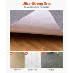 VEVOR Chair Mat, 55 x 35-inch Office Chair Mat for Hard Floors, Floor Protector for Rolling Chairs, Polyester Surface, Non-Slip & Easy to Clean, Smooth Glide Under Desk Rug for Home Office (Dark Grey)