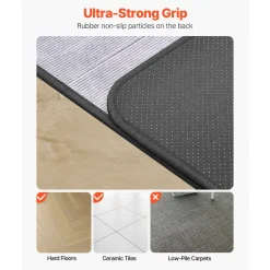 VEVOR Chair Mat, 36 x 48-inch Office Chair Mat for Hard Floors, Floor Protector for Rolling Chairs, Corduroy Surface, Non-Slip & Easy to Clean, Smooth Glide Under Desk Rug for Home Office (Grey)