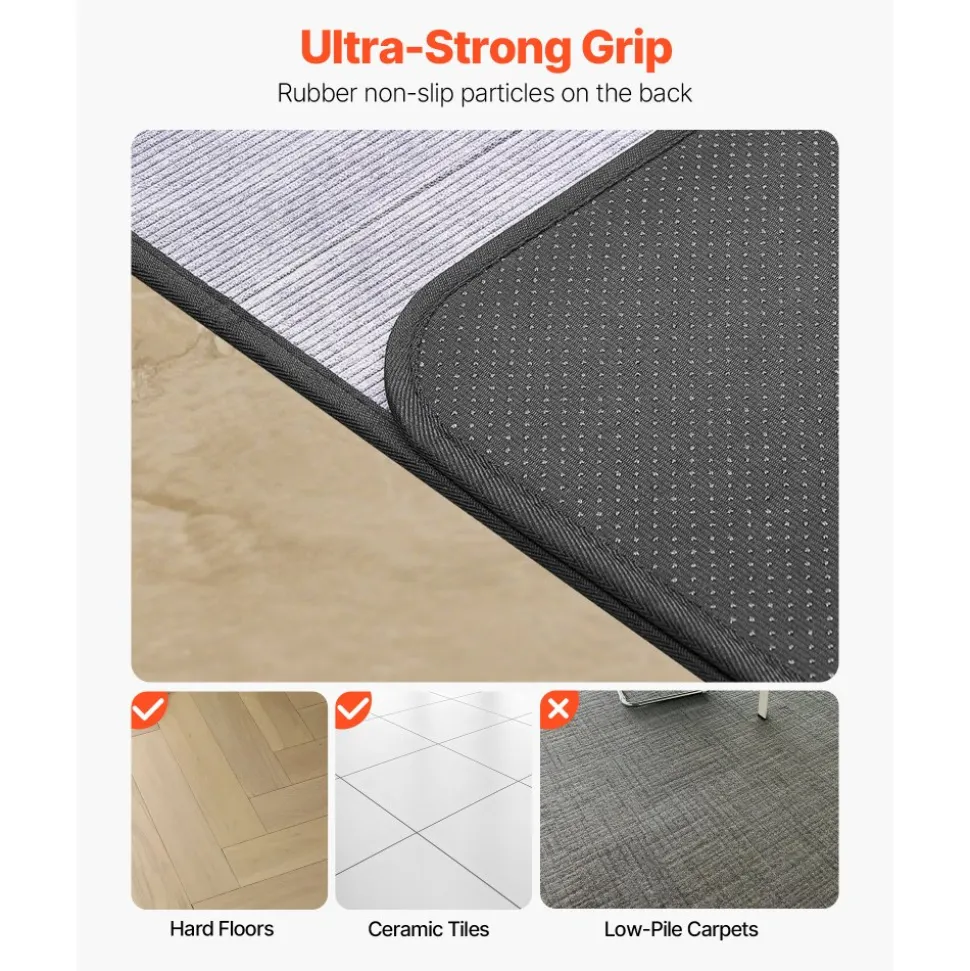 VEVOR Chair Mat, 36 x 48-inch Office Chair Mat for Hard Floors, Floor Protector for Rolling Chairs, Corduroy Surface, Non-Slip & Easy to Clean, Smooth Glide Under Desk Rug for Home Office (Grey)