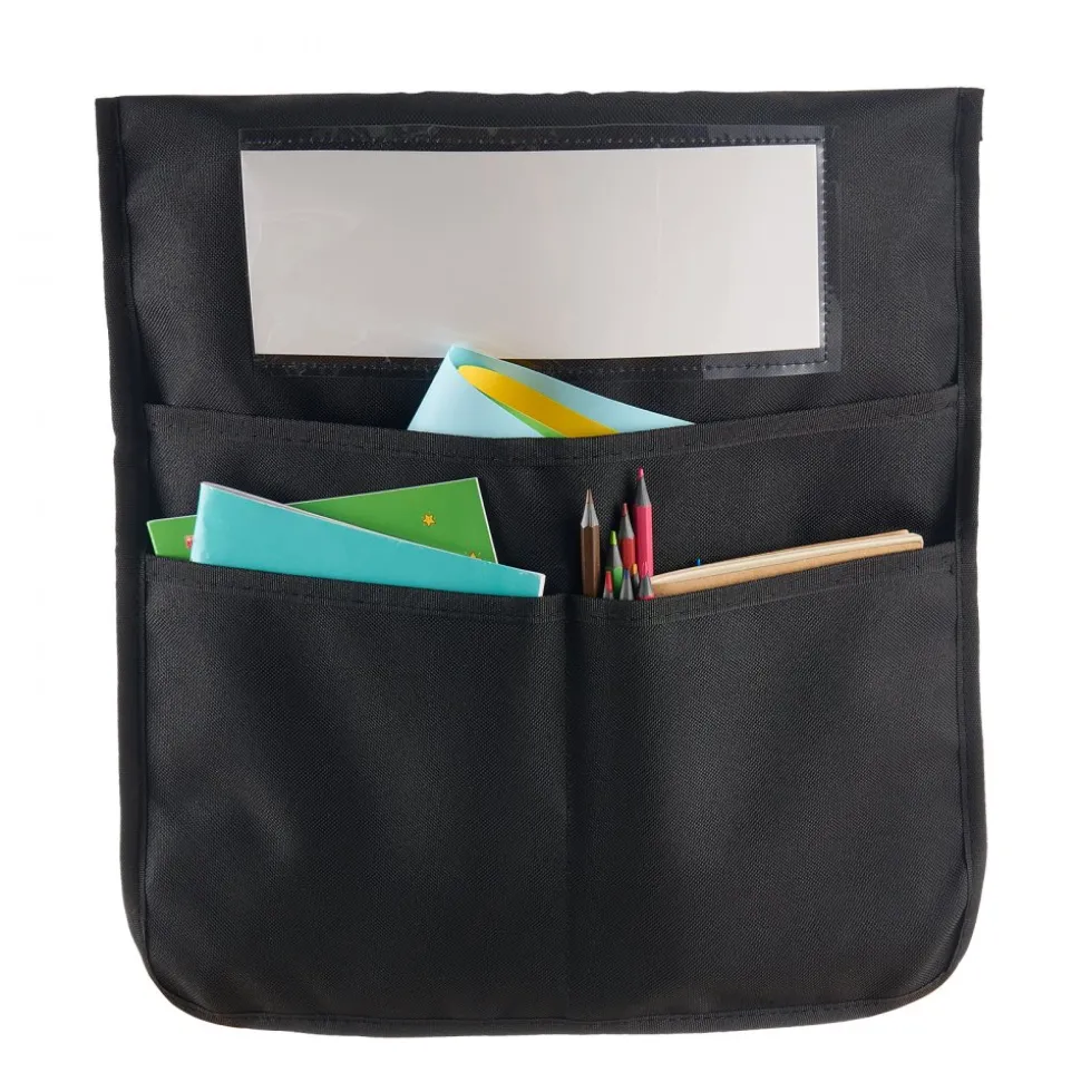VEVOR Chair Pockets for Classroom, 24 Pack, 14 x 15 Inches Chairback Buddy Pocket with Name Tag, Back of Chair Organizer for Kids in Classroom, Kindergarten, School, and Home, Black