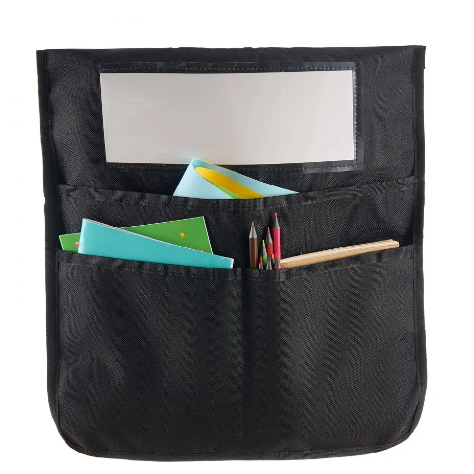 VEVOR Chair Pockets for Classroom, 24 Pack, 14 x 15 Inches Chairback Buddy Pocket with Name Tag, Back of Chair Organizer for Kids in Classroom, Kindergarten, School, and Home, Black