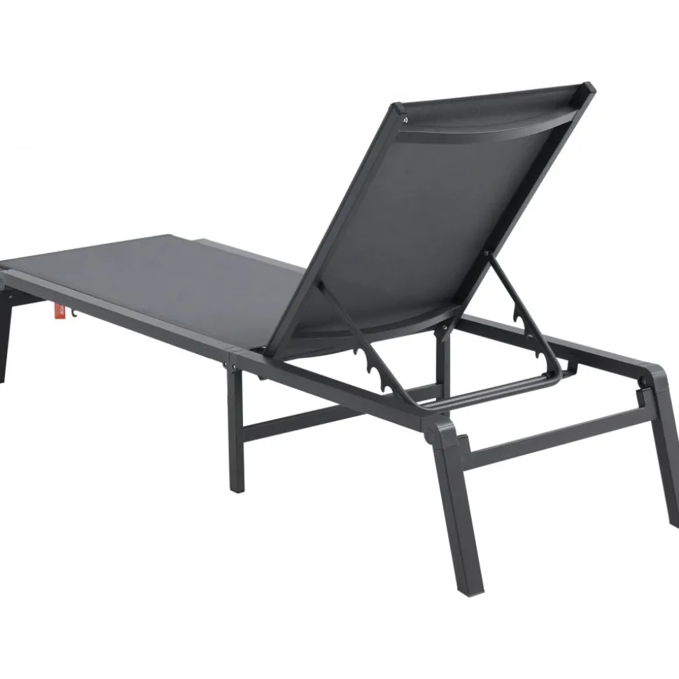 VEVOR Chaise Lounge Chair Outdoor, Aluminum Patio Lounge Chair with Adjustable 5-Position, Folding Pool Lounge Chair Recliner and Full Flat Tanning Chair for Patio, Beach, Pool, Dark Grey