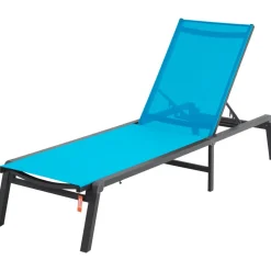VEVOR Chaise Lounge Chair Outdoor, Aluminum Patio Lounge Chair with Adjustable 5-Position, Folding Pool Lounge Chair Recliner and Full Flat Tanning Chair for Patio, Beach, Pool, Blue
