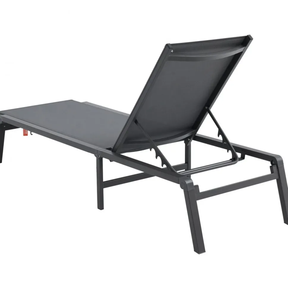 VEVOR Chaise Lounge Chairs Outdoor, Aluminum Patio Lounge Chairs with Adjustable 5-Position, Folding Pool Lounge Chairs Recliner and Full Flat Tanning Chairs for Patio, Beach, Pool, Dark Grey, 2 pcs