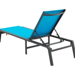 VEVOR Chaise Lounge Chairs Outdoor, Aluminum Patio Lounge Chairs with Adjustable 5-Position, Folding Pool Lounge Chairs Recliner and Full Flat Tanning Chairs for Patio, Beach, Pool, Blue, 2 pcs