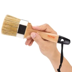 VEVOR Chalk Wax Paint Brush, 4 Piece Wax Paint Brush, Chalk Paint Brushes for Furniture, Acrylic Paint,Milk Paint,Home Decor, Natural Bristle Round Oval Chalk Paint Brush for All Painting and Waxing