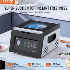 VEVOR Chamber Vacuum Sealer, 380W Vacuum Pump Power, Sealing Bag Packing Machine for Wet Foods, Meat, Compact Design with 11.5 in Sealing Length, Ideal Commercial Sealer for Professional and Home Use