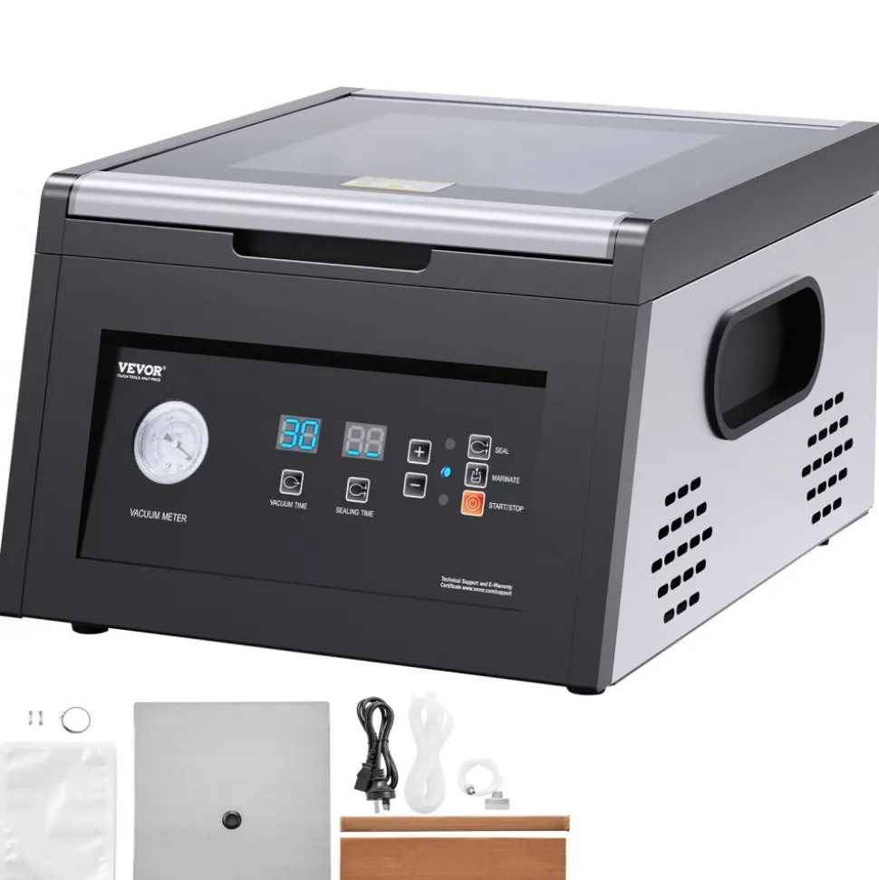 VEVOR Chamber Vacuum Sealer, 380W Vacuum Pump Power, Sealing Bag Packing Machine for Wet Foods, Meat, Compact Design with 11.5 in Sealing Length, Ideal Commercial Sealer for Professional and Home Use