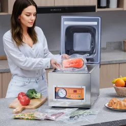 VEVOR Chamber Vacuum Sealer, 260W Sealing Power, Vacuum Packing Machine for Wet Foods, Meats, Marinades and More, Compact Size with 10.2 in Sealing Length, Applied in Home Kitchen