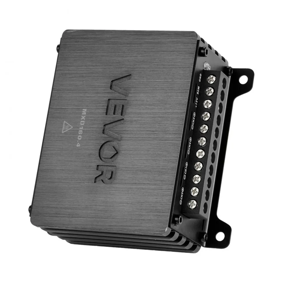 VEVOR 4 Channel Car Audio Amplifier 2 Ohm Stable Bridgeable Class D Full Range Amp Max Power 4 x 110W @ 4 Ohm / 4 x 160W @ 2 Ohm for Car SUV Truck Off-Road