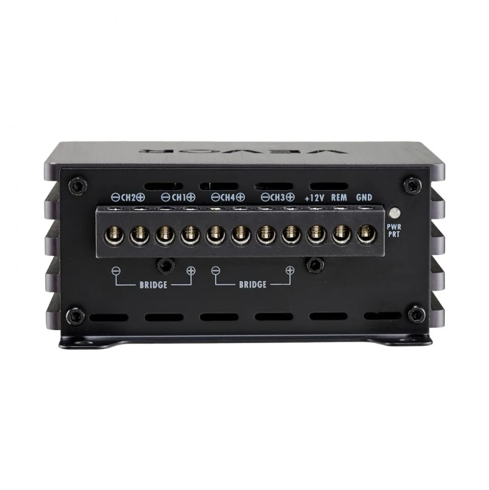 VEVOR 4 Channel Car Audio Amplifier 2 Ohm Stable Bridgeable Class D Full Range Amp Max Power 4 x 110W @ 4 Ohm / 4 x 160W @ 2 Ohm for Car SUV Truck Off-Road