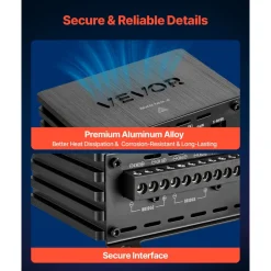 VEVOR 4 Channel Car Audio Amplifier 2 Ohm Stable Bridgeable Class D Full Range Amp Max Power 4 x 110W @ 4 Ohm / 4 x 160W @ 2 Ohm for Car SUV Truck Off-Road