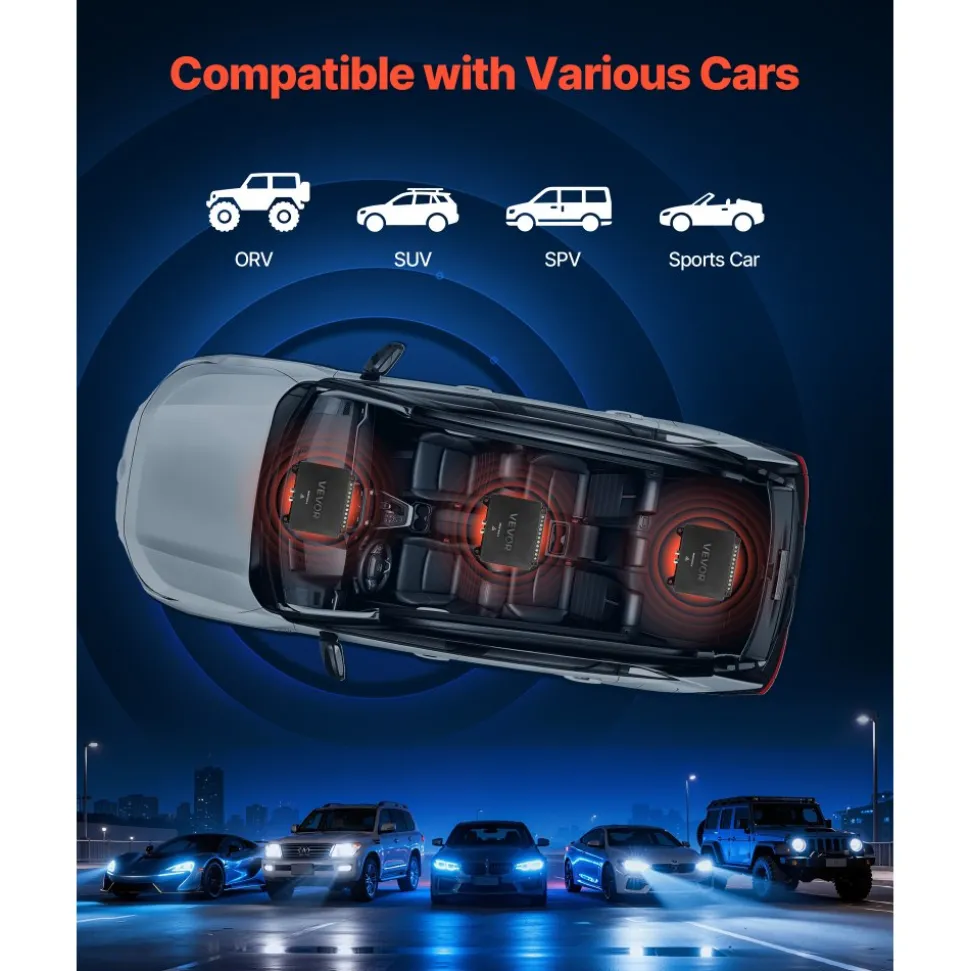VEVOR 4 Channel Car Audio Amplifier 2 Ohm Stable Bridgeable Class D Full Range Amp Max Power 4 x 110W @ 4 Ohm / 4 x 160W @ 2 Ohm for Car SUV Truck Off-Road