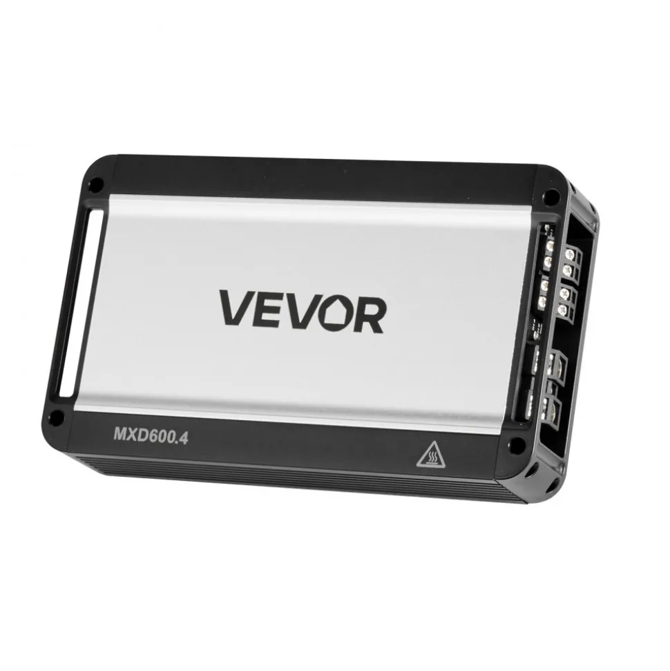 VEVOR 4 Channel Car Audio Amplifier 2 Ohm Stable Bridgeable Class A/B Full Range Amp Max Power 4 x 250W @ 4 Ohm / 4 x 500W @ 2 Ohm for Car SUV Truck Off-Road