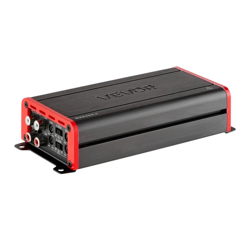 VEVOR 4 Channel Car Audio Amplifier 2 Ohm Stable Bridgeable Class D Full Range Amp Max Power 4 x 500W @ 4 Ohm / 4 x 1000W @ 2 Ohm for Car SUV Truck Off-Road