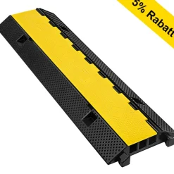 VEVOR 3 Channel Rubber Cable Protector Ramp 1.2 x 1.2 Inch Channel Heavy Duty Cable Wire Cord Cover Ramp Speed Bump Driveway Hose Cable Ramp Protector