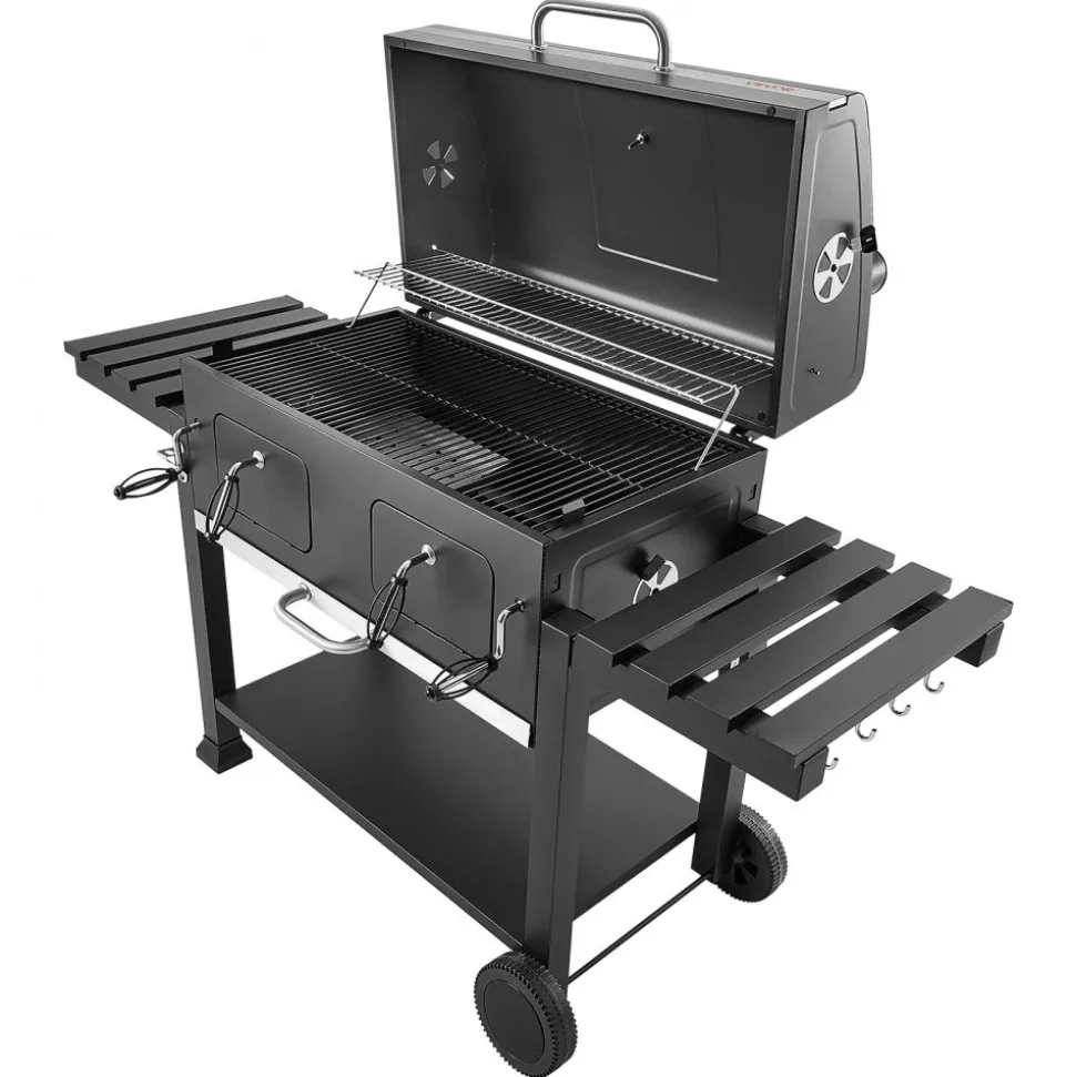 VEVOR Charcoal Grill, 780 sq.in. Extra-Large Charcoal Barbecue Grill with 2 Liftable Charcoal Trays & Folding Side Tables, High-Temp Powder-Coated Steel BBQ Cooking Grills for Patio Backyard Parties