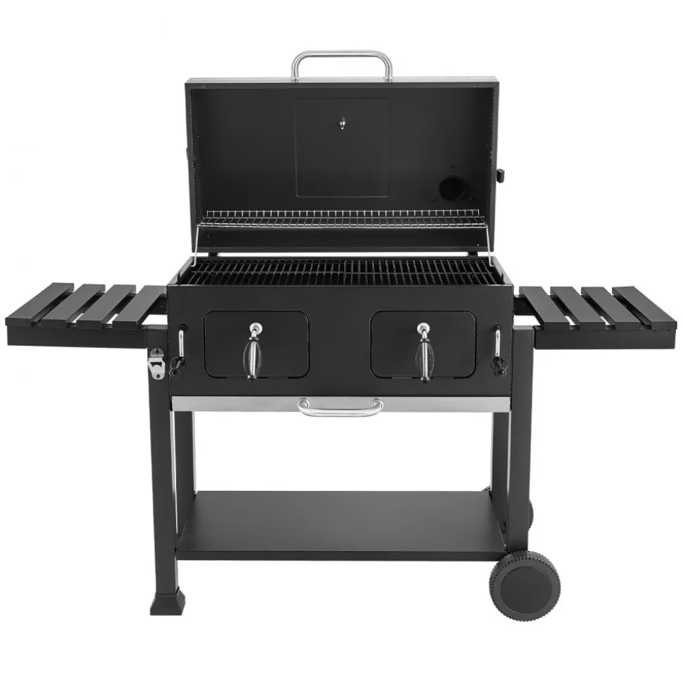 VEVOR Charcoal Grill, 780 sq.in. Extra-Large Charcoal Barbecue Grill with 2 Liftable Charcoal Trays & Folding Side Tables, High-Temp Powder-Coated Steel BBQ Cooking Grills for Patio Backyard Parties