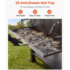 VEVOR Charcoal Grill, 780 sq.in. Extra-Large Charcoal Barbecue Grill with 2 Liftable Charcoal Trays & Folding Side Tables, High-Temp Powder-Coated Steel BBQ Cooking Grills for Patio Backyard Parties