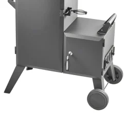 VEVOR Charcoal Offset Smoker, Heavy-Duty Steel BBQ Offset Smoker with Side Firebox, Movable Outdoor Barbecue Smokers with 6 Adjustable Grates, Thermometer & Air Vents for Backyard Patio Party Cooking