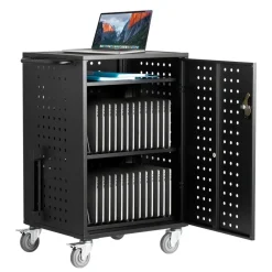 VEVOR Charging Cart, 32 Device Mobile Charging Station, Up to 15.6 in Screen Size, Office and Classroom Mobile Charging Cart, for Chromebook, Tablet and Laptop