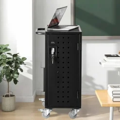 VEVOR Charging Cart, 16 Device Mobile Charging Station, Up to 15.6 in Screen Size, Office and Classroom Mobile Charging Cart, for Chromebook, Tablet and Laptop