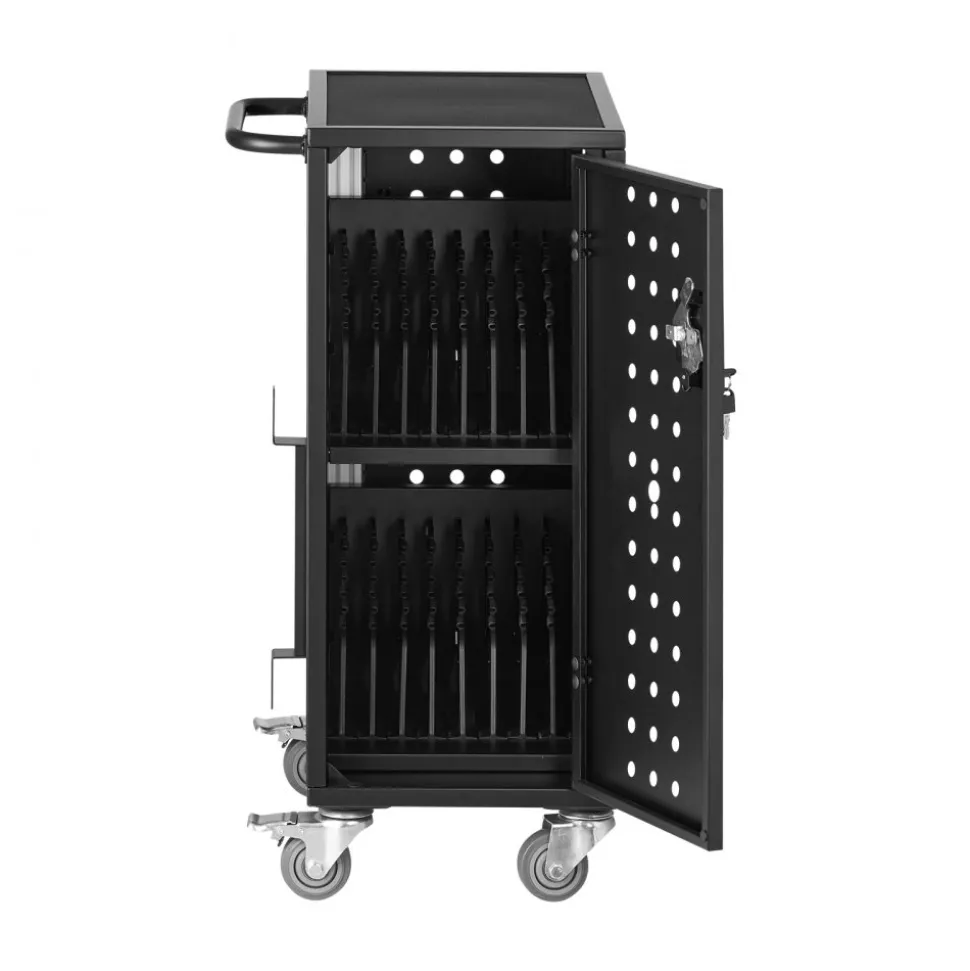 VEVOR Charging Cart, 16 Device Mobile Charging Station, Up to 15.6 in Screen Size, Office and Classroom Mobile Charging Cart, for Chromebook, Tablet and Laptop