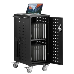 VEVOR Charging Cart, 16 Device Mobile Charging Station, Up to 15.6 in Screen Size, Office and Classroom Mobile Charging Cart, for Chromebook, Tablet and Laptop