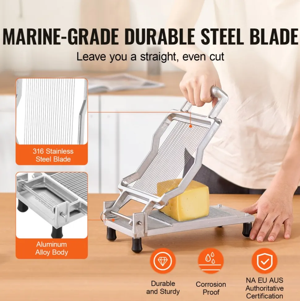 VEVOR Cheese Cutter with Wire, 0.2" Ultra-Thin Cheeser Butter Cutting Blade, Detachable Cheese Slicer Wire, Aluminum Alloy Commercial Cheese Slicer with 316 Stainless Steel Knife Wire, Kitchen Cooking