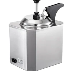 VEVOR Cheese Dispenser with Pump, 2.6 Qt Capacity Cheese Warmer, Stainless Steel Hot Fudge Warmer with Pump 650W Cheese Dispenser, 30-110℃ Temp Adjustable, for Hot Fudge Cheese Caramel
