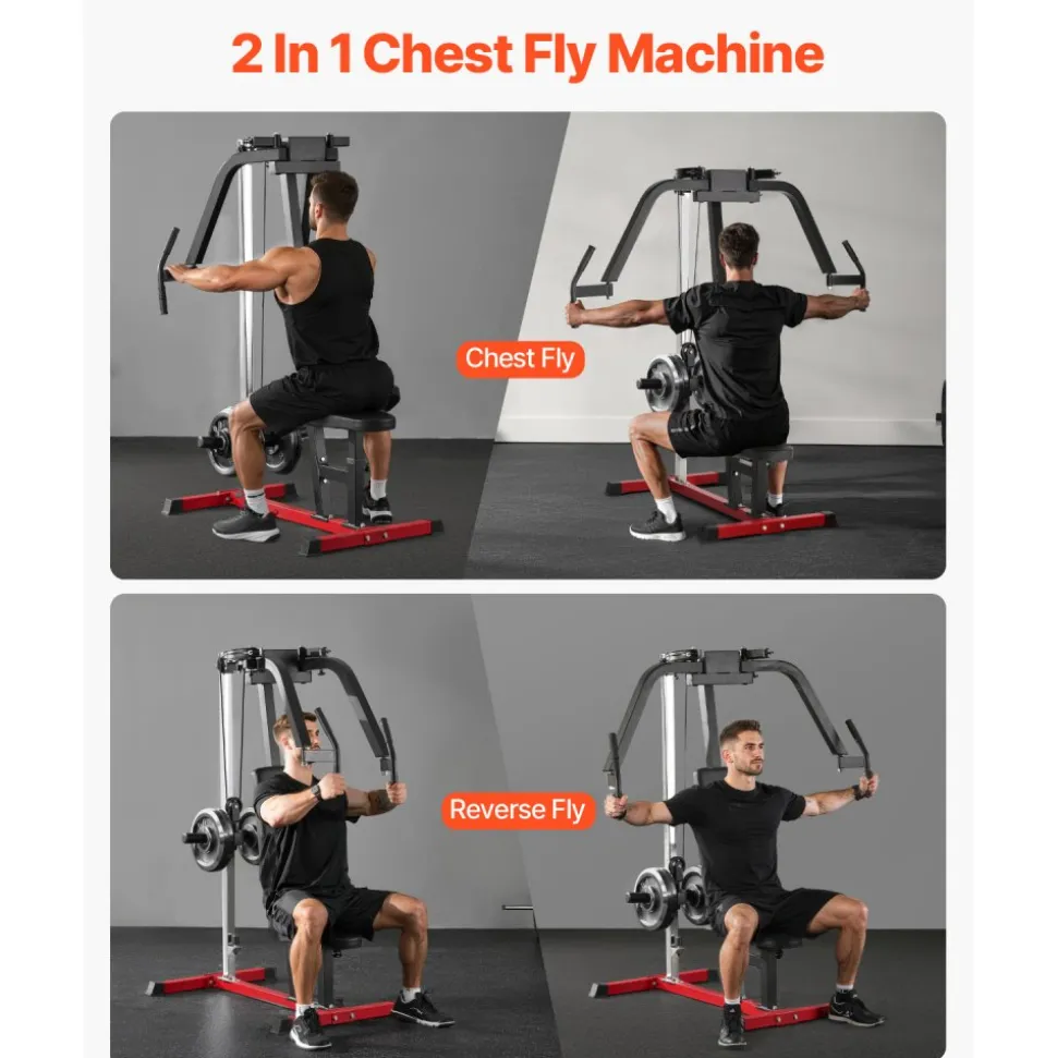 VEVOR Chest Fly Machine, Upper Body Specialty Machine for Home Gym, Adjustable Fly and Reverse Delt Machine, for Chest, Back, Pectoral, Rear Deltoid and Shoulder Workouts, Hold up to 450LBS