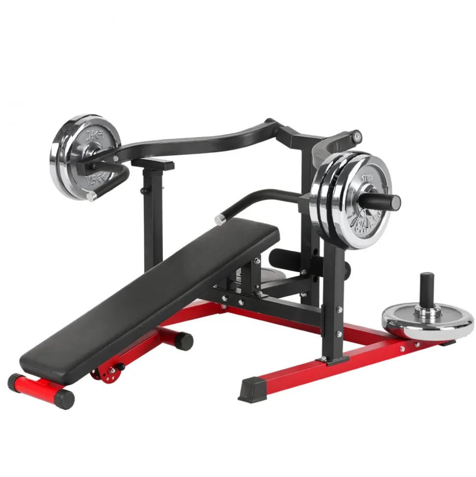 VEVOR Chest Press Machine, 450 LBS Bench Press Set, Adjustable Flat Incline Bench with Independent Converging Arms, Upper Chest Equipment, Fitness Home Gym Equipment for Chest, AB Workouts, Shoulder