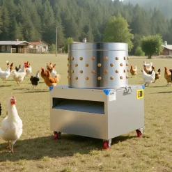 VEVOR Chicken Plucker Machine, 23.6 in Drum, 2200W & 240RPM Electric Chicken Plucking Machine with 119 Soft Fingers & Transport Wheels, Stainless Steel Feather Remover for Processing 2-4 Chicks Once