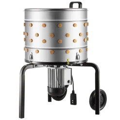 VEVOR Chicken Plucker Machine, 19.7 in Drum, 750W & 275RPM Electric Chicken Plucking Machine with 98 Soft Fingers & Transport Wheels, Stainless Steel Feather Remover for Processing 2 Chicks Once