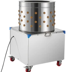 VEVOR Chicken Plucker Machine, 19.7 in Drum, 2HP & 275RPM Electric Chicken Plucking Machine with 106 Soft Fingers & Transport Wheels, Stainless Steel Feather Remover for Processing 2-4 Chicks Once