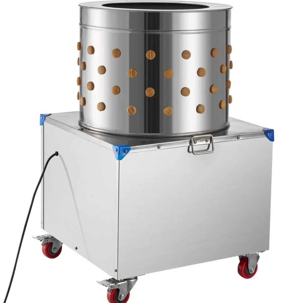 VEVOR Chicken Plucker Machine, 19.7 in Drum, 2HP & 275RPM Electric Chicken Plucking Machine with 106 Soft Fingers & Transport Wheels, Stainless Steel Feather Remover for Processing 2-4 Chicks Once