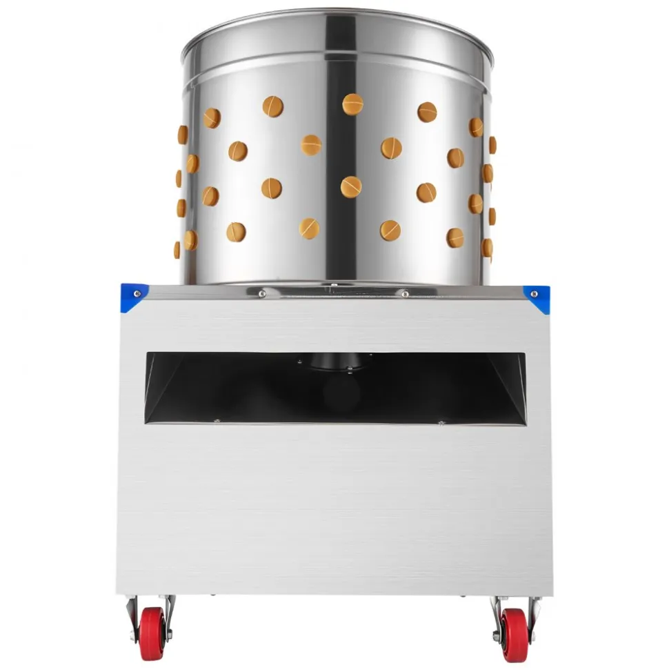 VEVOR Chicken Plucker Machine, 19.7 in Drum, 2HP & 275RPM Electric Chicken Plucking Machine with 106 Soft Fingers & Transport Wheels, Stainless Steel Feather Remover for Processing 2-4 Chicks Once
