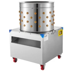 VEVOR Chicken Plucker Machine, 19.7 in Drum, 2HP & 275RPM Electric Chicken Plucking Machine with 106 Soft Fingers & Transport Wheels, Stainless Steel Feather Remover for Processing 2-4 Chicks Once