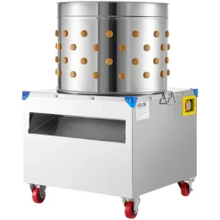 VEVOR Chicken Plucker Machine, 19.7 in Drum, 2HP & 275RPM Electric Chicken Plucking Machine with 106 Soft Fingers & Transport Wheels, Stainless Steel Feather Remover for Processing 2-4 Chicks Once