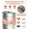 VEVOR Chicken Plucker Machine, 25.6 in Drum, 1200W & 275RPM Electric Chicken Plucking Machine with 158 Soft Fingers & Transport Wheels, Stainless Steel Feather Remover for Processing 4 Chicks Once