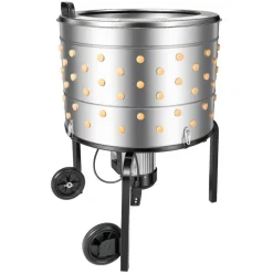 VEVOR Chicken Plucker Machine, 25.6 in Drum, 1200W & 275RPM Electric Chicken Plucking Machine with 158 Soft Fingers & Transport Wheels, Stainless Steel Feather Remover for Processing 4 Chicks Once
