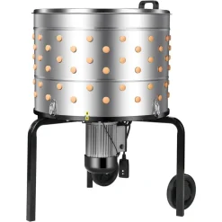 VEVOR Chicken Plucker Machine, 25.6 in Drum, 1200W & 275RPM Electric Chicken Plucking Machine with 158 Soft Fingers & Transport Wheels, Stainless Steel Feather Remover for Processing 4 Chicks Once