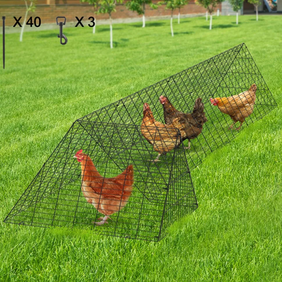 VEVOR Chicken Tunnels, 157.5 x 39.4 x 24.2 inch(LxWxH) Chicken Tunnels for Yard, Portable Chicken Tunnels for Outside with Corner Frames, Chicken Coop Run, Suitable for Chickens, Ducks, Rabbits