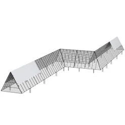 VEVOR Chicken Tunnels, 287 x 78.7 x 24.2 inch(LxWxH) Chicken Tunnels for Yard, Portable Chicken Tunnels for Outside with Corner Frames, 2 Sets, Suitable for Chickens, Ducks, Rabbits